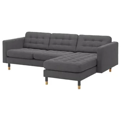 LANDSKRONA Sofa trosed, s lenjivcem/Gunnared tamnosiva/drvo