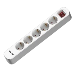 PODALJŠEVALNI KABEL 5 VTIČNIC 2XUSB S STIKALOM 3M KABEL