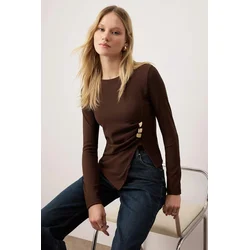 Trendyol Milla Ženska bluza, Braon
