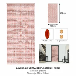 KMT Zavesa za vrata, 100x215cm, Crvena