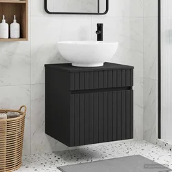 Umivaonik s policom za zid Crna 49 x 44,5 x 66,5 cm