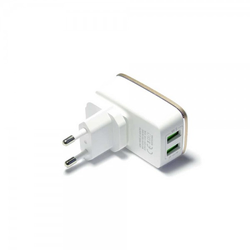 KUCNI PUNJAC LDNIO A2204 DUAL USB 2.4A + IPHONE LIGHTNING KABEL ZLATNI