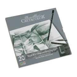Umjetnički kpl Cretacolor black paket 20/1 (ugljen, nero olovke, monolitski grafit, štapić za blendanje boja, gumica…)