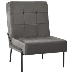 vidaXL Stol za sproščanje 65x79x87 cm temno siv žamet