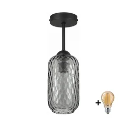 BRILAGI - LED plafonski luster R GLASS 1xE27/60W/230V O 14 cm crna/dimno-siva