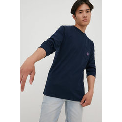 Pamučna majica dugih rukava HUF boja: tamno plava, s aplikacijom