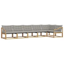 Set vanjskih sofa s jastukom 6 pcs Bijela i svjetlosiva
