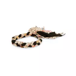 Gucci - floral print braided headband - women - Black