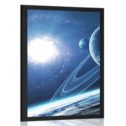 Plakat planet v vesolju - 30x45 black
