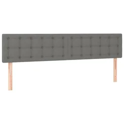 Vidaxl Posteljno vzglavje temno siva 160x5x78/88 cm blago
