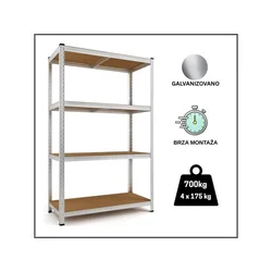 EPRO Metalna montažna polica Standard 150x70x30cm, metal-drvo, 700kg (4x175kg)