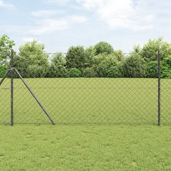 Stup za ogradu Siva 10 x 1 m (60 x 60 mm mreža) Čelik i PVC