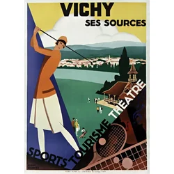 Grafika - Puzzle Roger Broders - Vichy, ses viri, 1928 - 500 kosov
