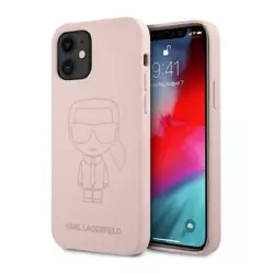 Maska Karl Lagerfeld Ikonik Outline za iPhone 12 Mini pink.