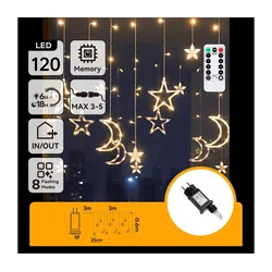 Aigostar - spoljni LED božićni niz 120xLED/6W/230V/8 funkcija 3x0,6m IP44 topla bela DO