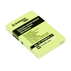 Donau ECO samolepilni zvezek pastelno rumen 51x76 mm, 100 listov