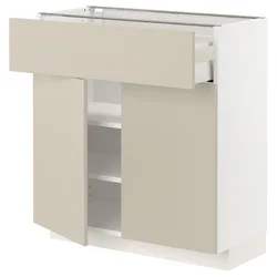 METOD / MAXIMERA Podni element s fiokom/2 vrata, bela/Havstorp bež, 80x37 cm