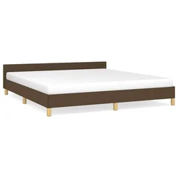 Vidaxl Posteljni okvir brez vzmetnice temno rjav 180x200 cm blago