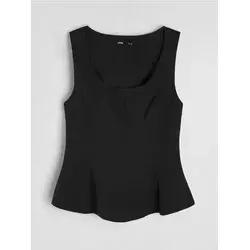 Sinsay - Slim bluza bez rukava - crno