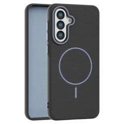 Leather Grip MagSafe maska za Samsung Galaxy S24 FE - Crna