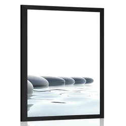 Plakat Zen kamni v reki - 40x60 white
