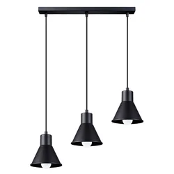 Sollux SL.0986 - Luster na sajli TALEJA 3xE27/60W/230V crni