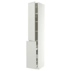 METOD / MAXIMERA Vis.elem. s izvl.funk. 3fi/1vr/2pol, bela/Aspudden svetlosiva, 40x60x240 cm
