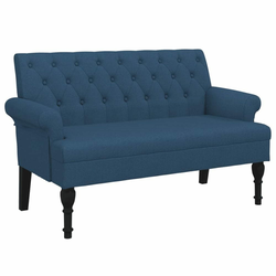 Klupa s naslonom plava 120 x 62 x 75,5 cm od tkanine