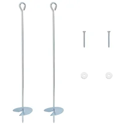 Zemaljska sidra 2 pcs Srebrna O10 x 60 cm Galvanizirani metal