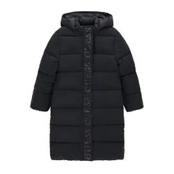 Guess HOODED LS LONG PUFFER Črna