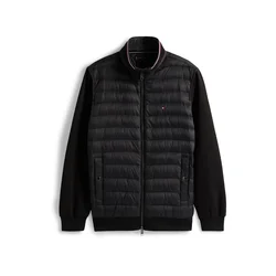 TOMMY HILFIGER Prehodna jakna Mixed Texture Intechno Zip-thru črna