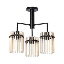 Luster na šipci 3xE27/60W/230V crna/bež