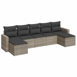 7-dijelni set vrtnih sofa svjetlosivi od poliratana