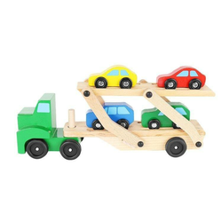 Lesen tovornjak s priklopnikom in štirimi vozili