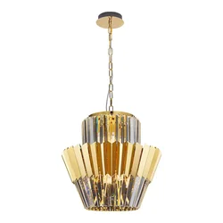 Luster na lancu DONNA 9xE14/40W/230V, prečnik 45 cm, zlatan