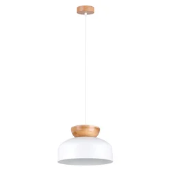 Sollux SL.1350 - Luster na sajli MARION 1xE27/15W/230V prečnika 29,5 cm bela