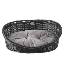 Duvo+ Ležaljka za pse sa jastukom, Rustic rattan, Sivi, L
