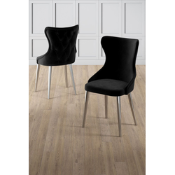 HANAH HOME Set stolica (4 komada) Alpa Black Chrome