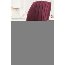 Hanah Home set trpezarijskih stolica Etra 8 kom, bordo tkanina Jerry, drvene noge boje oraha
