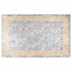 Vidaxl Pralna preproga 160x230 cm siva