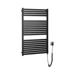 Aqualine - Električni radijator za kupatilo TONDI-E 400W 97x60 cm mat crni
