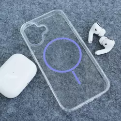 Maska Mag Case Clear Slim za iPhone 16 ljubicasta