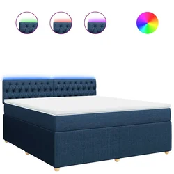 vidaXL vidaXL Box spring postelja z vzmetnico modra 180x200 cm blago, (21310061)