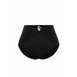 Trendyol Curve Black High Waist Accessory Detailed Plus Size Bikini Bottom