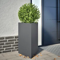 Vrtne sadilice 2 kom antracit trokutaste 50x43x75 cm čelične
