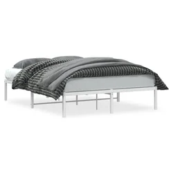 Vidaxl Kovinski posteljni okvir bel 140x200 cm