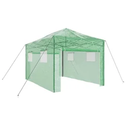 Staklenik s sklopivim okvirom Zelena 290 x 430 x 315 cm Željezo