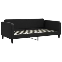Vidaxl Raztegljiva postelja črna 100x200 cm blago