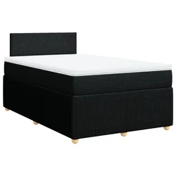 Vidaxl Box spring postelja z vzmetnico črn 120x200 cm blago