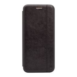 Maska na preklop Teracell Leather za Huawei Y6p, Crna